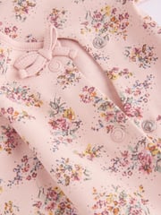 Pink/Cream 100% Cotton Wrap Baby Sleepsuit (0-2yrs) - Image 9 of 12