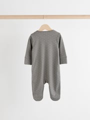 Grey Baby 100% Cotton Sleepsuits 3 Pack (0mths-2yrs) - Image 6 of 12