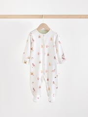 Pastel Character 5 Pack Baby Footed 100% Cotton Sleepsuits 5 Pack (0-2yrs) - Image 3 of 15