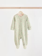 Pastel Character 5 Pack Baby Footed 100% Cotton Sleepsuits 5 Pack (0-2yrs) - Image 5 of 15