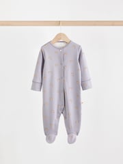 Pastel Character 5 Pack Baby Footed 100% Cotton Sleepsuits 5 Pack (0-2yrs) - Image 7 of 15