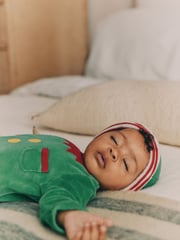 Green Elf Baby Christmas Sleepsuit & Hat Set (0mths-2yrs) - Image 6 of 13