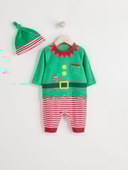 Green Elf Baby Christmas Sleepsuit & Hat Set (0mths-2yrs) - Image 7 of 13