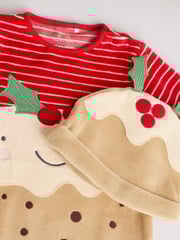 Red Pudding Baby Christmas Sleepsuit & Hat Set (0mths-2yrs) - Image 8 of 13