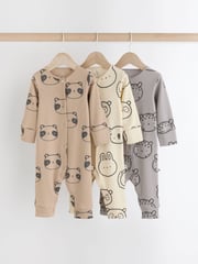 Neutral Rainbow Baby Footless Sleepsuits 3 Pack (0mths-3yrs) - Image 1 of 10