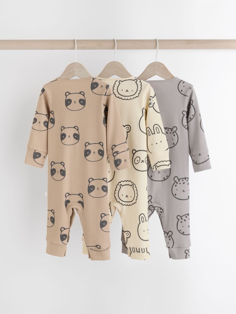 Neutral Rainbow Baby Footless Sleepsuits 3 Pack (0mths-3yrs) - Image 2 of 10