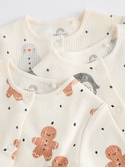 Ecru Baby Christmas Character 100% Cotton Sleepsuit (0mths-2yrs) - Image 4 of 11