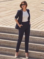 Sosandar Blue Button Detail Trousers - Image 4 of 5