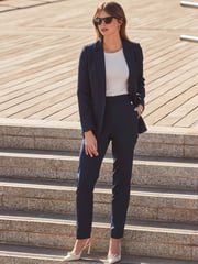 Sosandar Blue Button Detail Trousers - Image 5 of 5