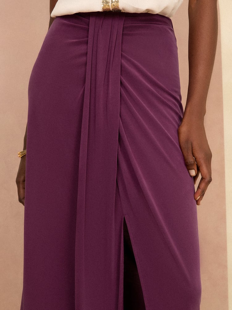 Love & Roses – Sarong-Midirock aus hochwertigem Jersey - Bild 2 von 4