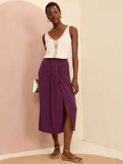 Love & Roses – Sarong-Midirock aus hochwertigem Jersey - Bild 3 von 4