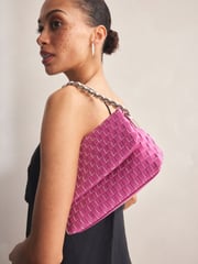 Hot Pink Weave Clutch Bag - Image 4 of 9