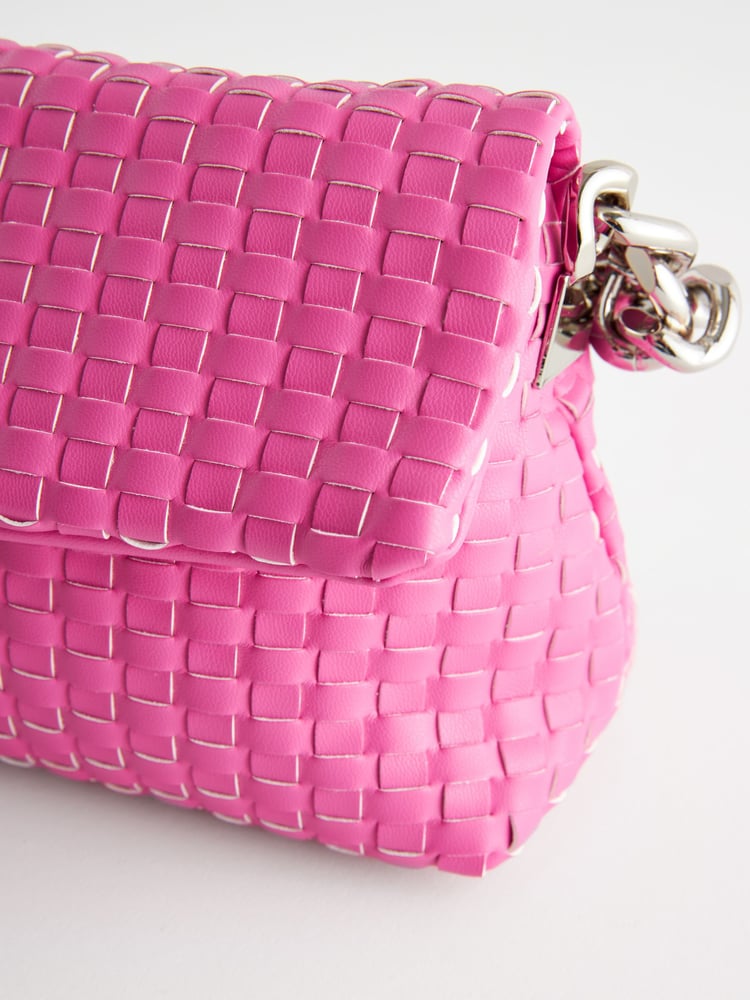 Hot Pink Weave Clutch Bag - Image 9 of 9