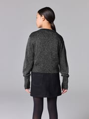 smALLSAINTS Silver Girls Lyra Glitter Knitted Cardigan - Image 2 of 9