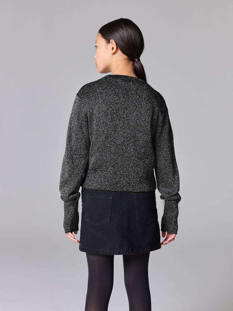 smALLSAINTS Silver Girls Lyra Glitter Knitted Cardigan - Image 2 of 9