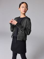 smALLSAINTS Silver Girls Lyra Glitter Knitted Cardigan - Image 3 of 9