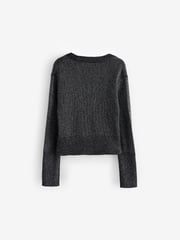 smALLSAINTS Silver Girls Lyra Glitter Knitted Cardigan - Image 6 of 9