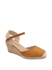 Dunlop Brown Ladies Wedge Espadrille Sandals - Image 1 of 4