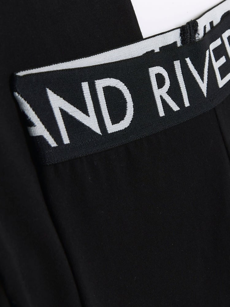 River Island Black Girls Waistband Cycle 100% Cotton Shorts 3 Pack - Image 2 of 3 River Island Black Girls Waistband Cycle 100% Cotton Shorts 3 Pack - Image 2 of 3