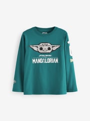 Teal Blue Flippy Sequin License Star Wars 100% Cotton T-Shirt (3-16yrs) - Image 2 of 5