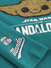 Teal Blue Flippy Sequin License Star Wars 100% Cotton T-Shirt (3-16yrs) - Image 4 of 5