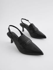 Black Forever Comfort® Point Toe Heeled Loafers - Image 1 of 5