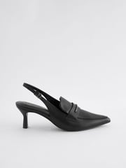 Black Forever Comfort® Point Toe Heeled Loafers - Image 2 of 5