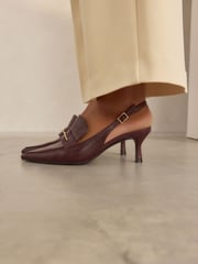 Burgundy Forever Comfort® Point Toe Heeled Loafers - Image 1 of 11