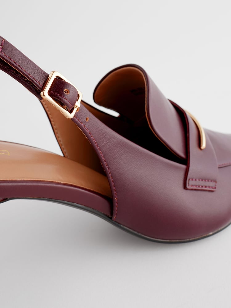 Burgundy Forever Comfort® Point Toe Heeled Loafers - Image 11 of 11