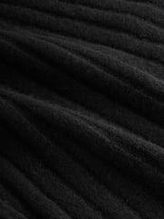 Black Ribbed Fit And Flare Mini Knitted Jumper Dress With Wool - Image 6 of 6