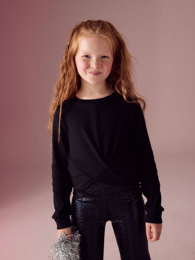 Black/White Front Knot Tops 2 Pack (3-16yrs) - Image 2 of 9