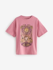 Pink/Cream/Charcoal Oversized Sequin Celestial T-Shirts 3 Pack (3-16yrs) - Image 6 of 11