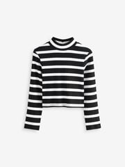 Black/White High Neck Long Sleeve Tops 3 Pack (3-16yrs) - Image 5 of 10
