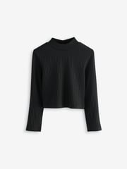 Black/White High Neck Long Sleeve Tops 3 Pack (3-16yrs) - Image 6 of 10