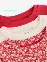 Red Ditsy Long Sleeve Rib T-Shirt 3 Pack (3-16yrs) - Image 10 of 10
