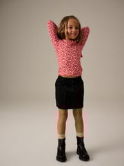 Red Ditsy Long Sleeve Rib T-Shirt 3 Pack (3-16yrs) - Image 5 of 10