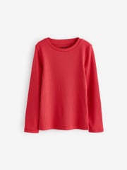 Red Ditsy Long Sleeve Rib T-Shirt 3 Pack (3-16yrs) - Image 7 of 10