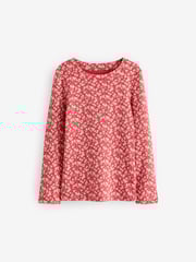 Red Ditsy Long Sleeve Rib T-Shirt 3 Pack (3-16yrs) - Image 8 of 10