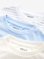 Blue/White Sequin Heart Boxy 100% Cotton Long Sleeve T-Shirts 3 Pack (3-16yrs) - Image 10 of 11