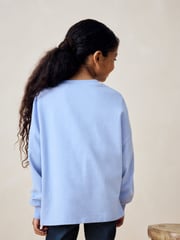 Blue/White Sequin Heart Boxy 100% Cotton Long Sleeve T-Shirts 3 Pack (3-16yrs) - Image 4 of 11