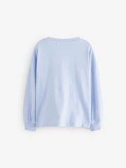 Blue/White Sequin Heart Boxy 100% Cotton Long Sleeve T-Shirts 3 Pack (3-16yrs) - Image 9 of 11