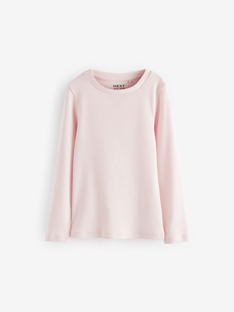 Multi 5 Pack Ribbed Long Sleeve Tops (3-16yrs) - Image 2 of 8