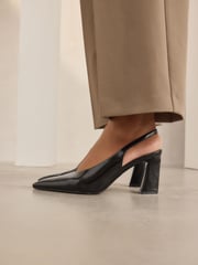 Black Forever Comfort® Point Toe Slingback Heel Shoes - Image 1 of 10