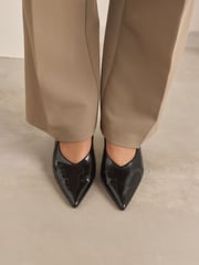 Black Forever Comfort® Point Toe Slingback Heel Shoes - Image 5 of 10