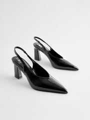 Black Forever Comfort® Point Toe Slingback Heel Shoes - Image 6 of 10