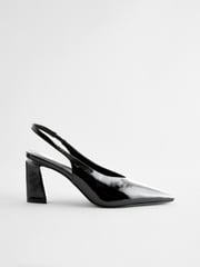 Black Forever Comfort® Point Toe Slingback Heel Shoes - Image 7 of 10