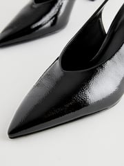 Black Forever Comfort® Point Toe Slingback Heel Shoes - Image 9 of 10