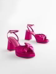 Pink Forever Comfort® Platform Flare Bow Sandals - Image 1 of 7