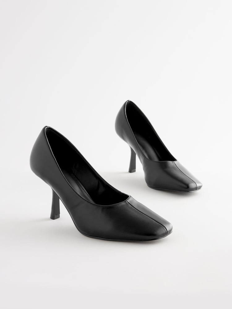 Black Forever Comfort Angled Square Toe Heels - Image 1 of 5