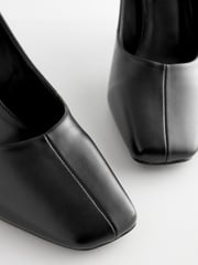 Black Forever Comfort Angled Square Toe Heels - Image 3 of 5